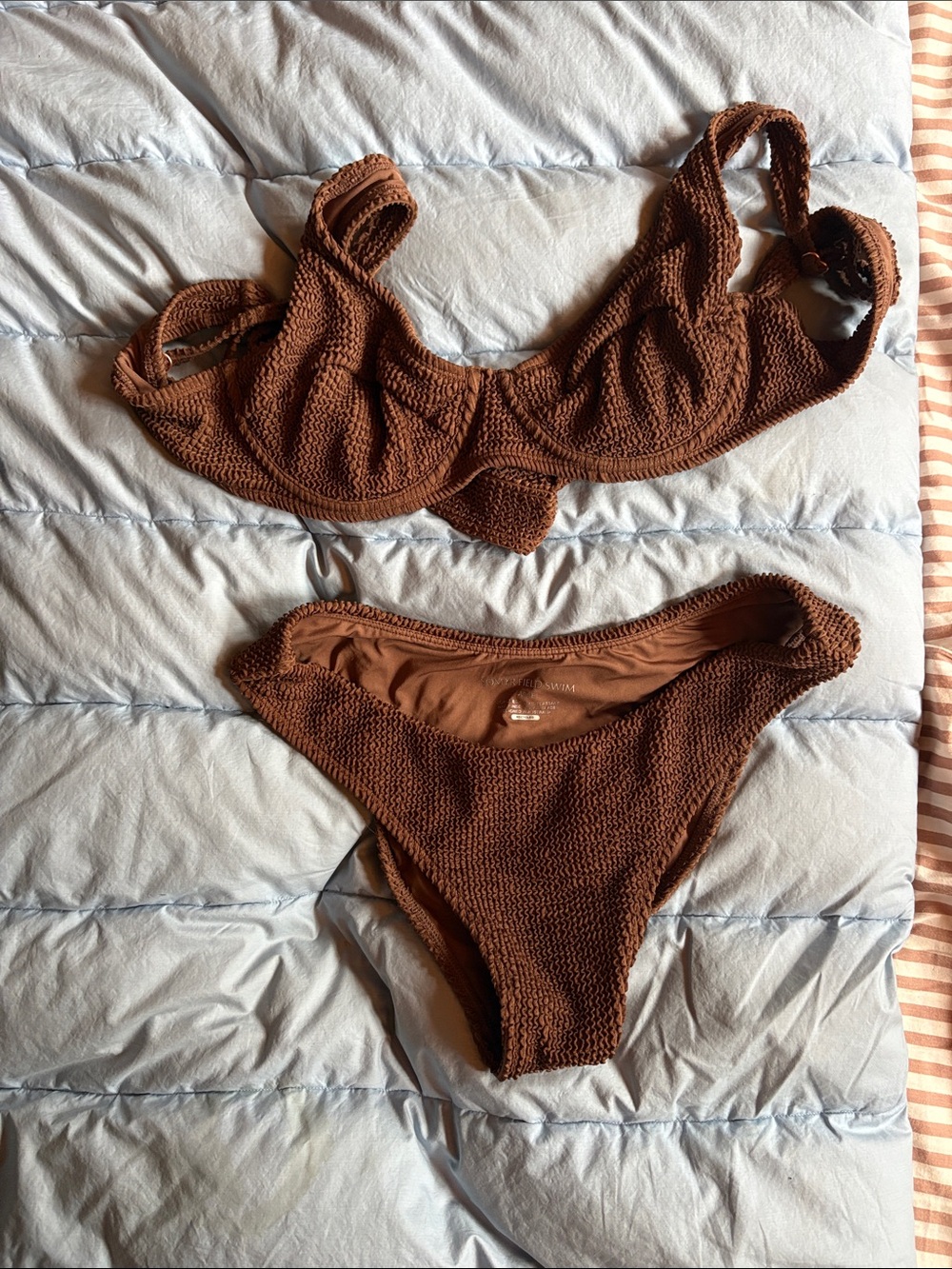 Somerfield Swim Brown Textured Two-Piece Bikini